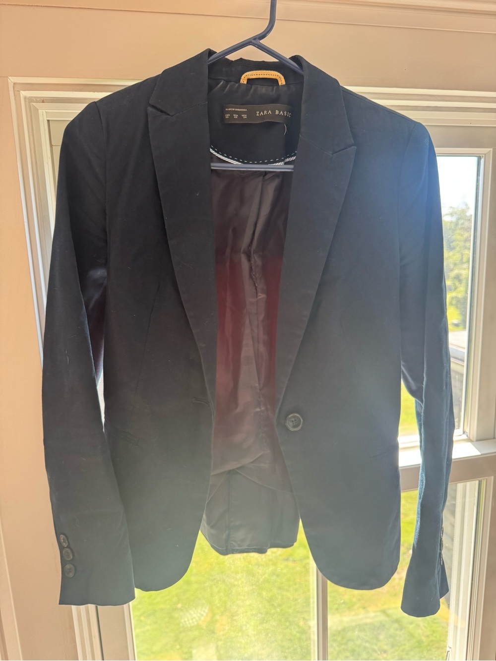 Zara Black Single-Button Tailored Blazer